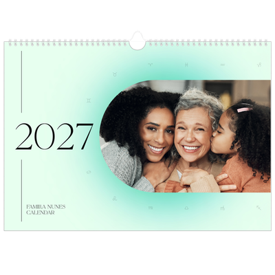 Calendário A3 Horizontal — Degradê de astrologia [capa]