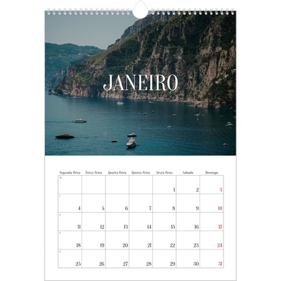 Calendário A3 — Escapadinha infinita [Janeiro]