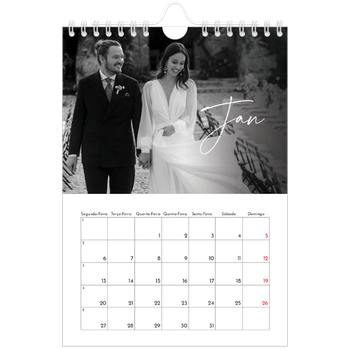 Calendário A5 — Escrita elegante