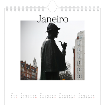 Calendário fotográfico quadrado — O meu diário de viagem