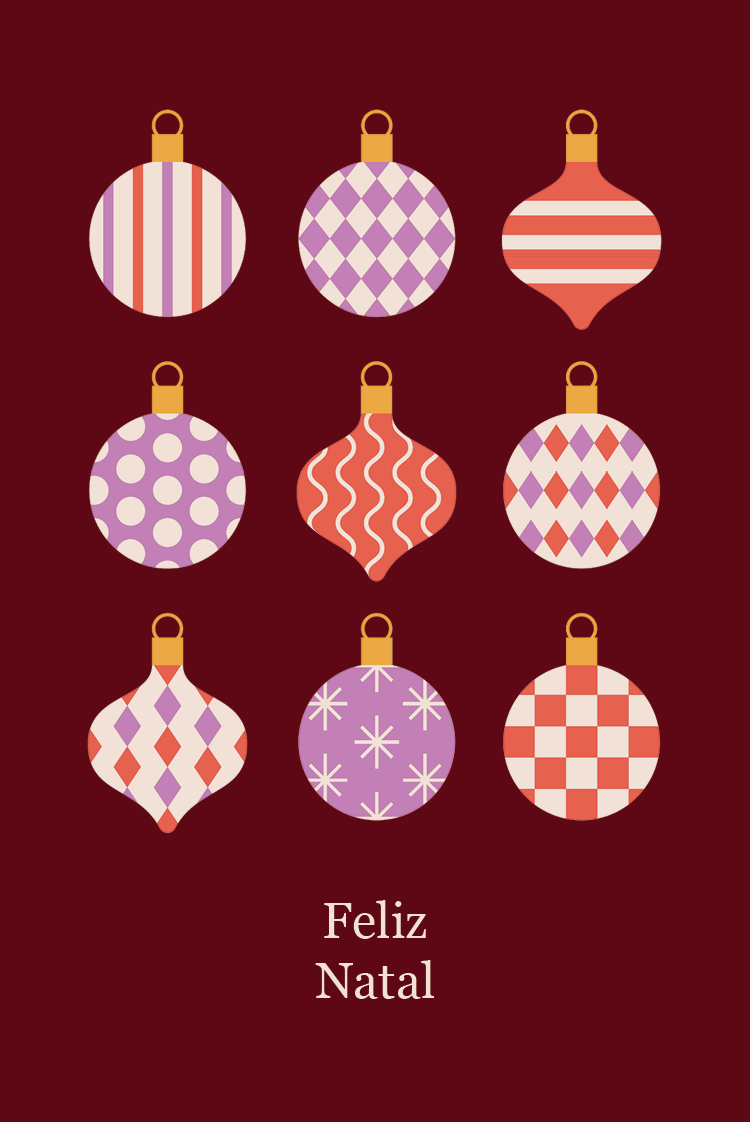 Cartões — Padrões de bolas de Natal