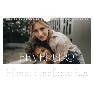 Calendário A4 horizontal — Maior que a vida [Fevereiro]