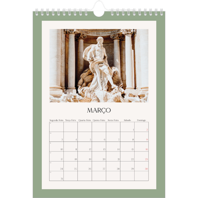 Calendário fotográfico A4 — Cores clássicas [Março]