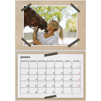 Calendário fotográfico duplo A4 — Fita adesiva para trabalhos manuais
