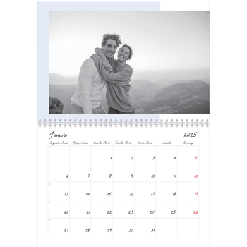 Calendário fotográfico duplo A4 — Ecrãs a cores