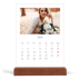 Calendário de mesa com suporte em madeira - vertical  — Clássico cobalto [Abril]