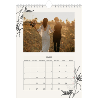 Calendário fotográfico A4 — Tinta e hera [Abril]