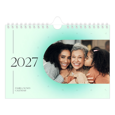 Calendário A5 horizontal — Degradê de astrologia [capa]