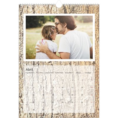 Calendário A3 — Casca de árvore [Abril]