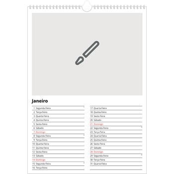 Calendário fotográfico A3 — Desenhe o seu próprio produto