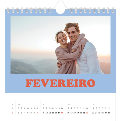 Calendário quadrado — Molduras retro [Fevereiro]