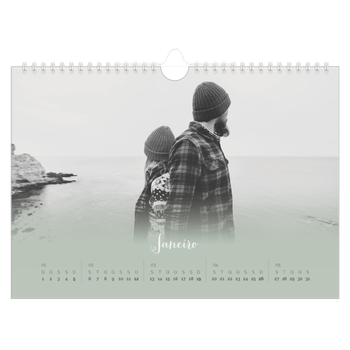 Calendário de Fotografias A4 Paisagem — Verde enevoado