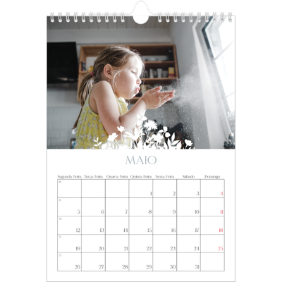 Calendário fotográfico A4 — Motivo floral [capa]