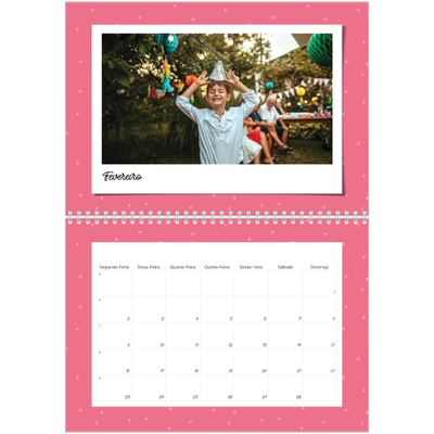 Calendário A4 duplo — Fotografias coloridas [Fevereiro]
