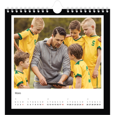 Calendário quadrado — Moldura preta [capa]