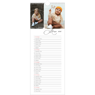 Calendário fino  — Instantâneos e escrita [Março]