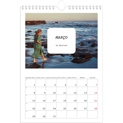 Calendário fotográfico A4 — A história completa [Março]