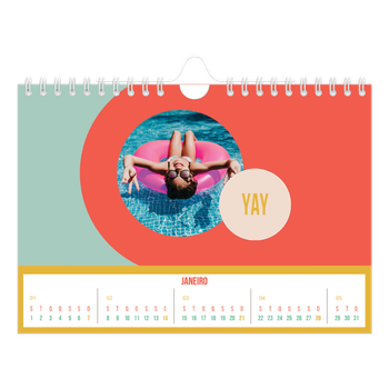 Calendário de Fotografias A5 Paisagem — Brilhante e bonito
