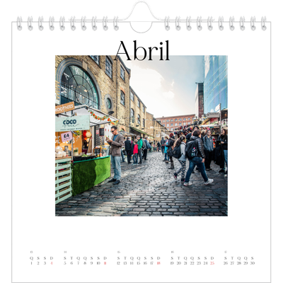 Calendário quadrado — O meu diário de viagem [Abril]