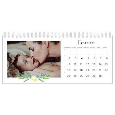 Calendários de mesa — Ilustrações de flores [Fevereiro]