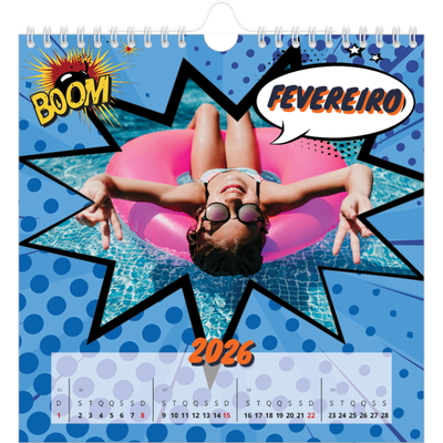 Calendário quadrado — Banda desenhada [Fevereiro]