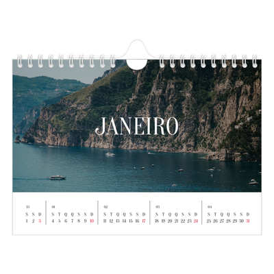 Calendário A5 horizontal — Escapadinha infinita [Janeiro]