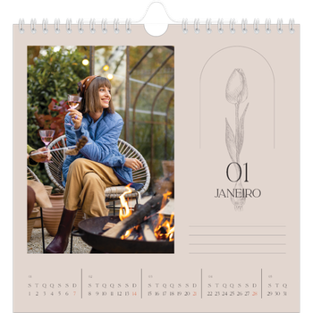 Calendário fotográfico quadrado — Botânica simples