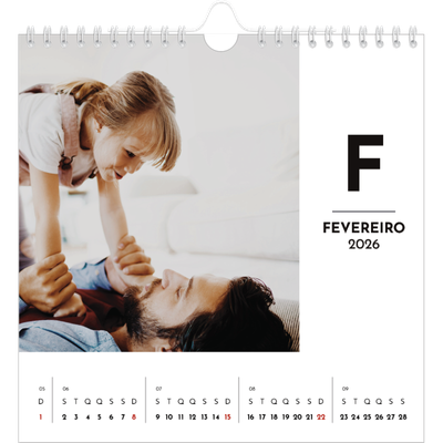 Calendário quadrado — Destaque da letra [Fevereiro]