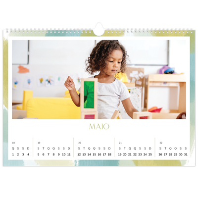 Calendário A3 Horizontal — Efeito de pincel [capa]