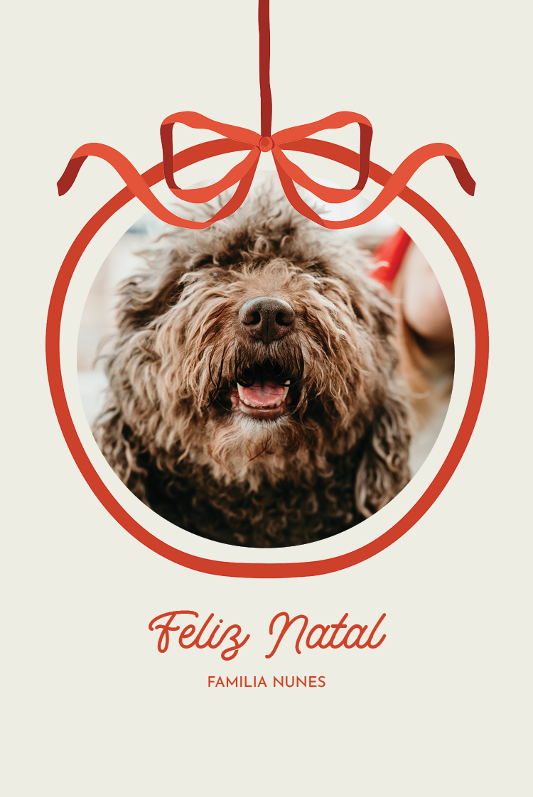 Cartões — Bola de Natal e laço