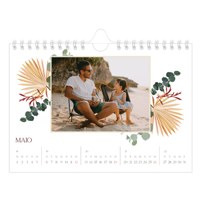 Calendário A5 horizontal — Boho [capa]