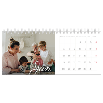 Calendário de Fotografias de Mesa — Mês escrito à mão