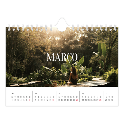 Calendário A5 horizontal — Escapadinha infinita [Março]