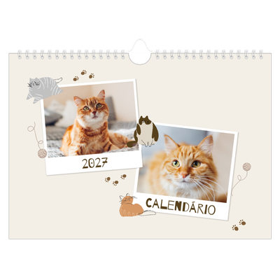 Calendário A4 horizontal — Gatinho brincalhão [capa]