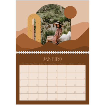 Calendário fotográfico duplo A4 — Montanhas neutras