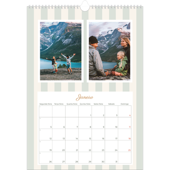 Calendário fotográfico A3 — Escrita e riscas