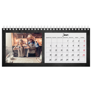 Calendário de Fotografias de Mesa — Estilo de quadro-negro
