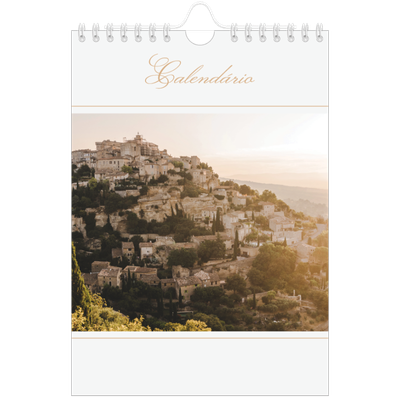 Calendário A5 — Faixa de script dourada [capa]