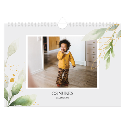Calendário A4 horizontal — Salpicos florais [capa]