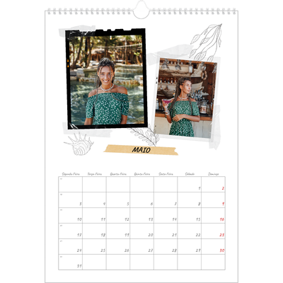Calendário A3 — Estilo de álbum de recortes [Maio]