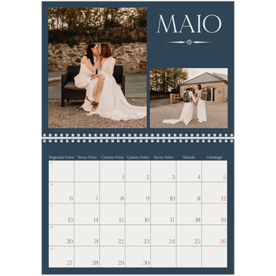 Calendário A4 duplo — Ardósia e serifas [Maio]