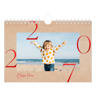 Calendário A5 horizontal — Toques de vermelho [capa]