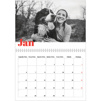 Calendário fotográfico duplo A4 — Um ano audacioso