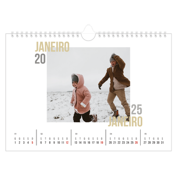 Calendário de Fotografias A4 Paisagem — Tipo de casal
