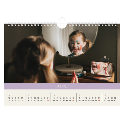 Calendário A4 horizontal — Capítulos pastel [Abril]