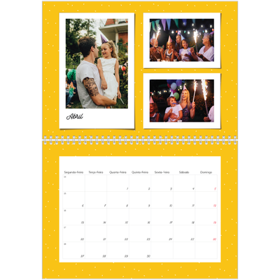 Calendário A4 duplo — Fotografias coloridas [Abril]