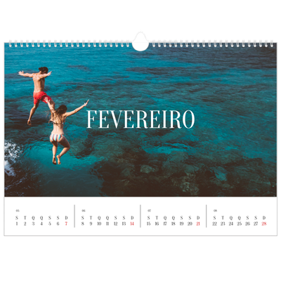 Calendário A3 Horizontal — Escapadinha infinita [Fevereiro]