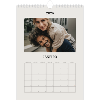 Calendário fotográfico A4 — Marfim simples