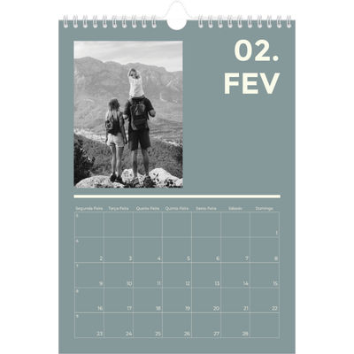 Calendário fotográfico A4 — Contemporâneo arrojado [Fevereiro]