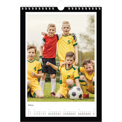 Calendário fotográfico A4 — Moldura preta [Março]